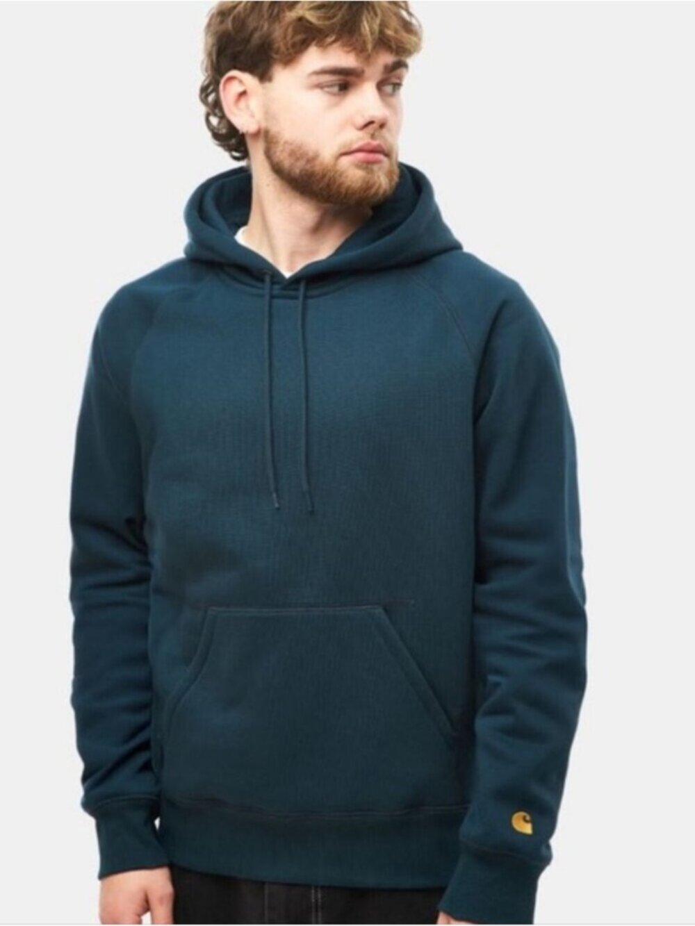 Carhartt WIP Hooded Chase unisex Sweatshirt - Duck Blue/Gold
